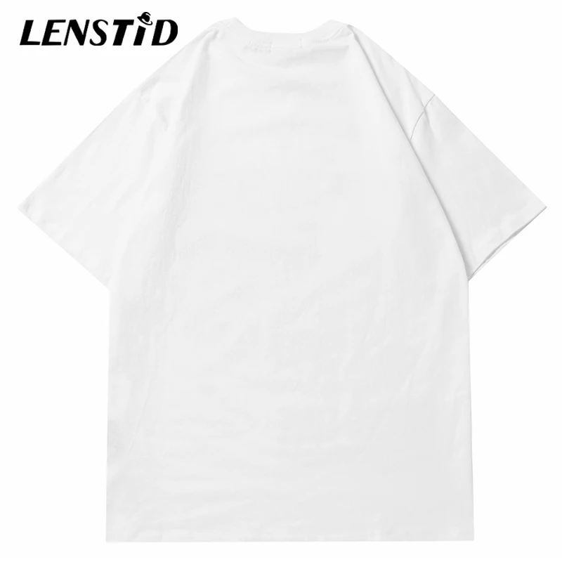 Футболка LENSTID мужская с коротким рукавом повседневная хлопковая рубашка в стиле