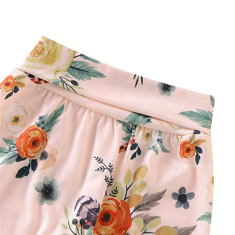 Хлопковые комплекты комбинезонов для маленьких девочек Футболка с длинными