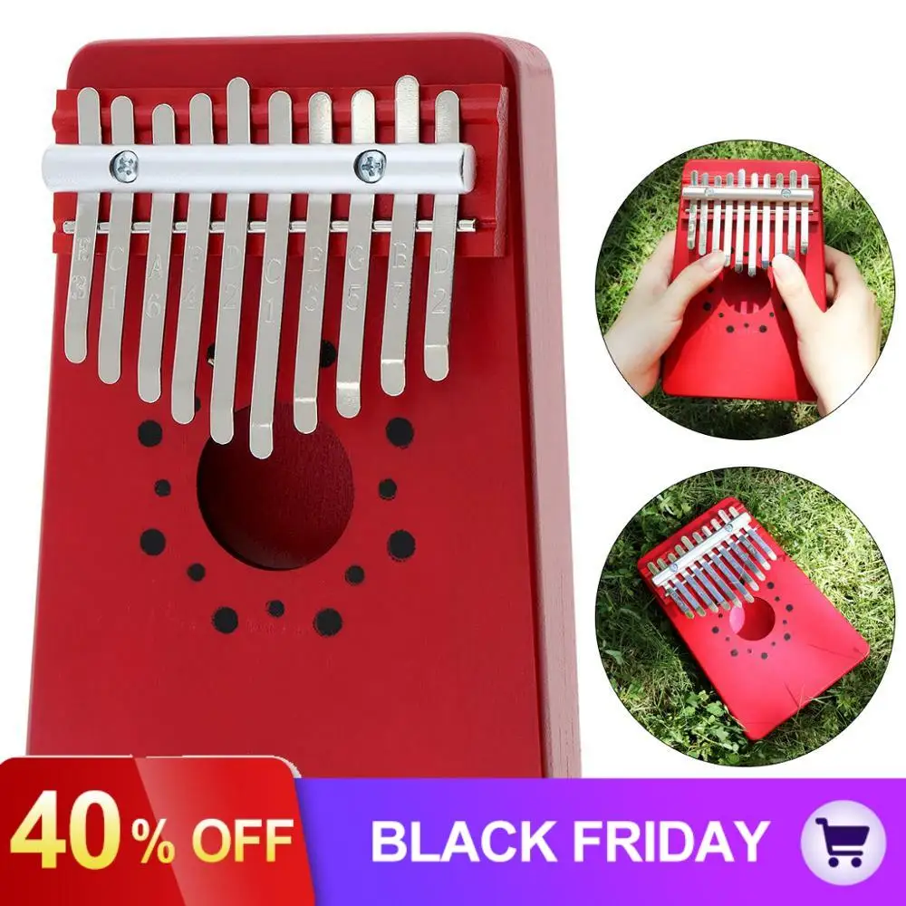 10 клавиш Kalimba сосновый большой палец пианино Mbira мини-клавиатура музыкальный инструмент Пальчиковое пианино с наклейкой тона