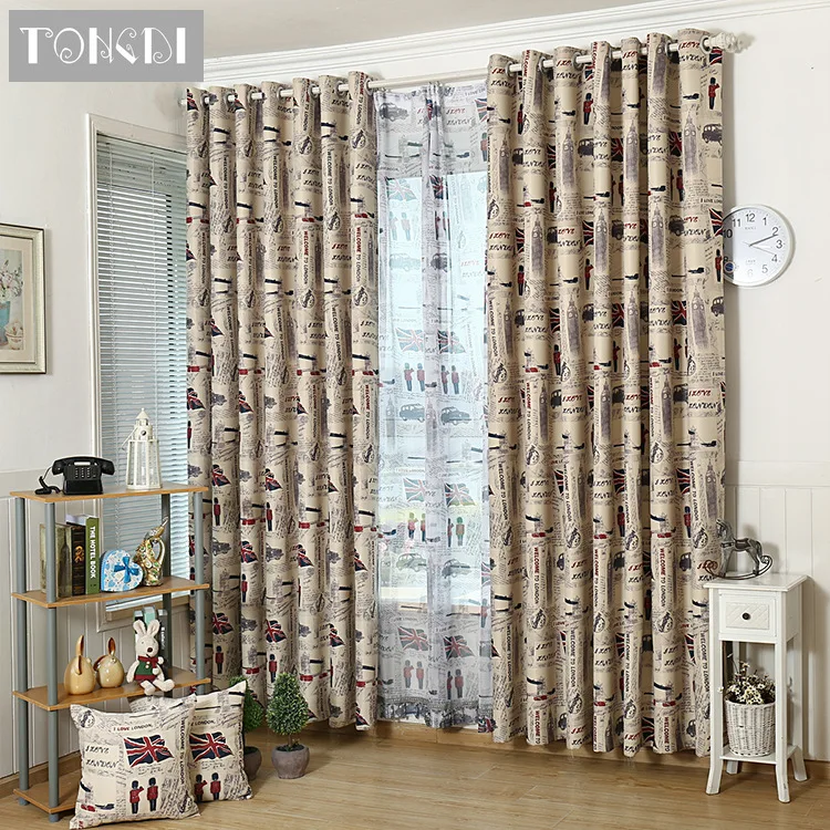 TONGDI Детские затемненные шторы мультяшный принт Юнион Джек для дома спальни