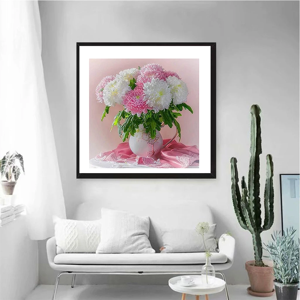 Алмазная 5D картина сделай сам полноразмерная/круглая вышивка розовый и белый