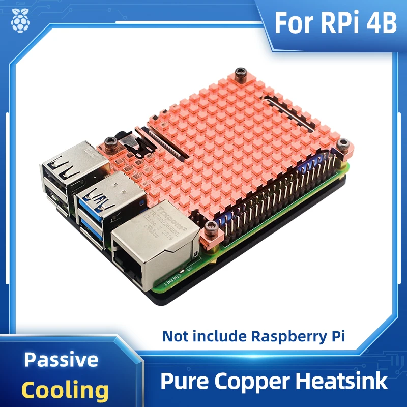Корпус для радиатора Raspberry Pi 4 из чистой меди металлический чехол с пассивным
