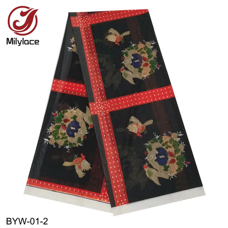 BYW-01-2 Milylace дизайн 40D эластичная сетчатая кружевная ткань с модным принтом эластичная Корейская кружевная ткань спандекс для одежды платья BYW-01 - Цвет: BYW-01-2