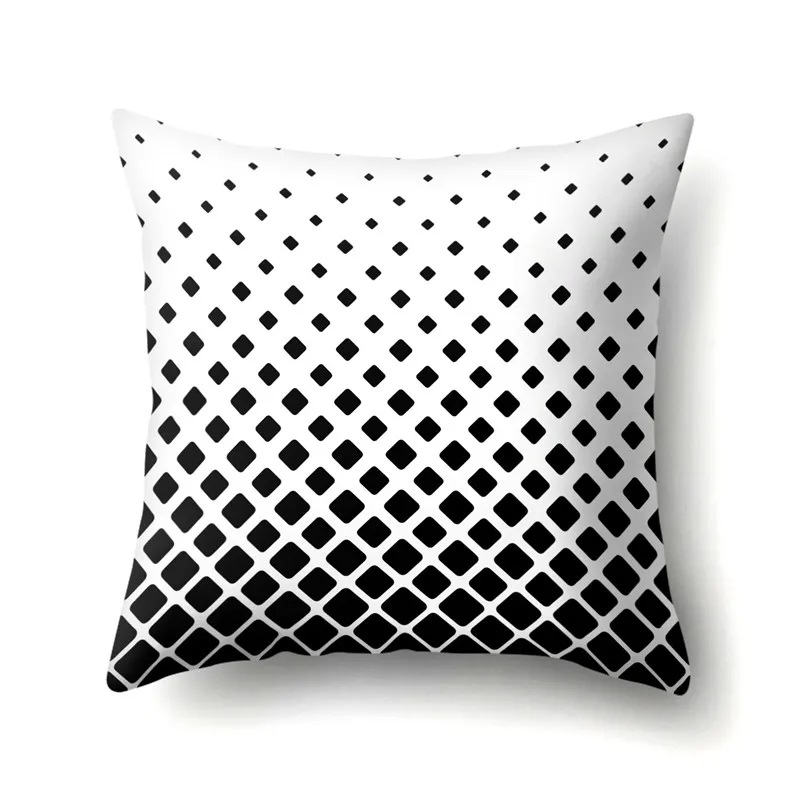 

Black Geomatric Polyester Cushion Cover Decorative Cushion for Sofa Living Room Cushion Decorative Pillow Cover Pillowcase 40525
