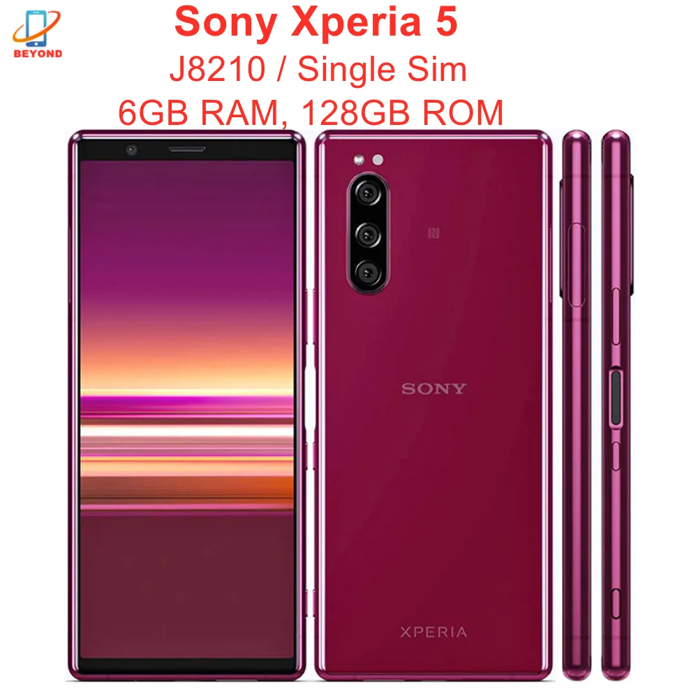 

Оригинальный сотовый телефон Sony Xperia 5 J8210, 6 ГБ ОЗУ 128 Гб ПЗУ, 6,1 дюйма, 4G LTE, Snapdragon 855 восемь ядер, NFC, 12 Мп + 12 Мп + 12 МП