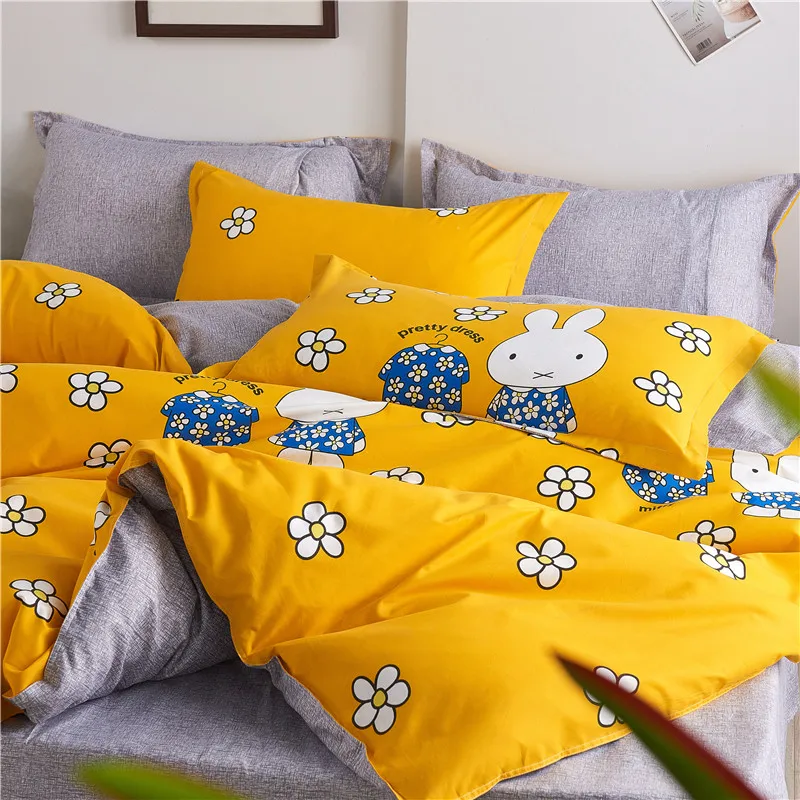 Комплект постельного белья из 4 предметов с пододеяльником и простыней