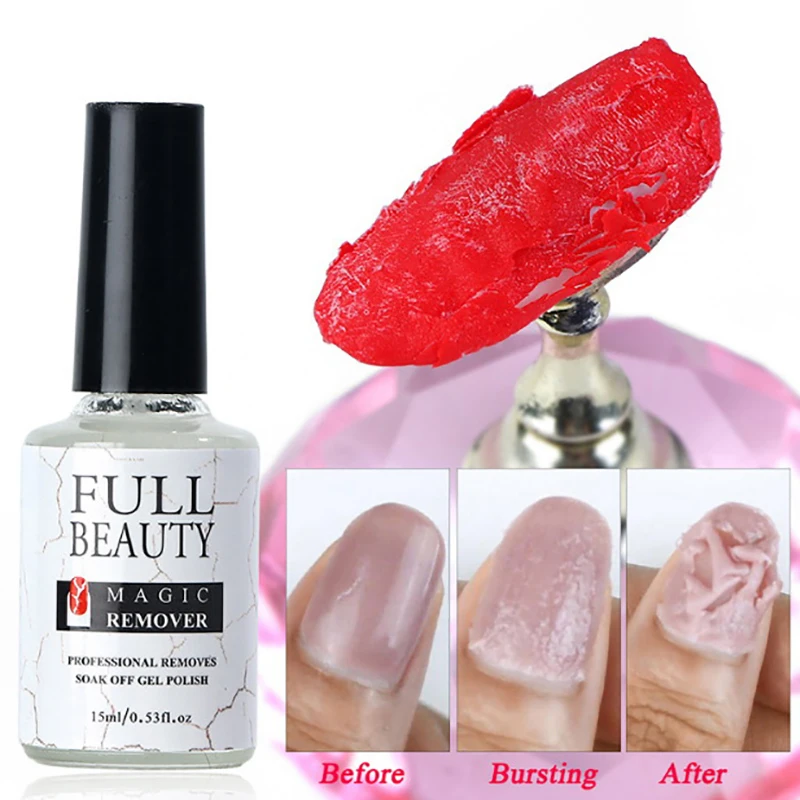 

15 ml Magic Remover Nail Polish Remover Bursting Remove Sticky Layer Gel Cleaner Lint Free Wipes Nail Degreaser Tools