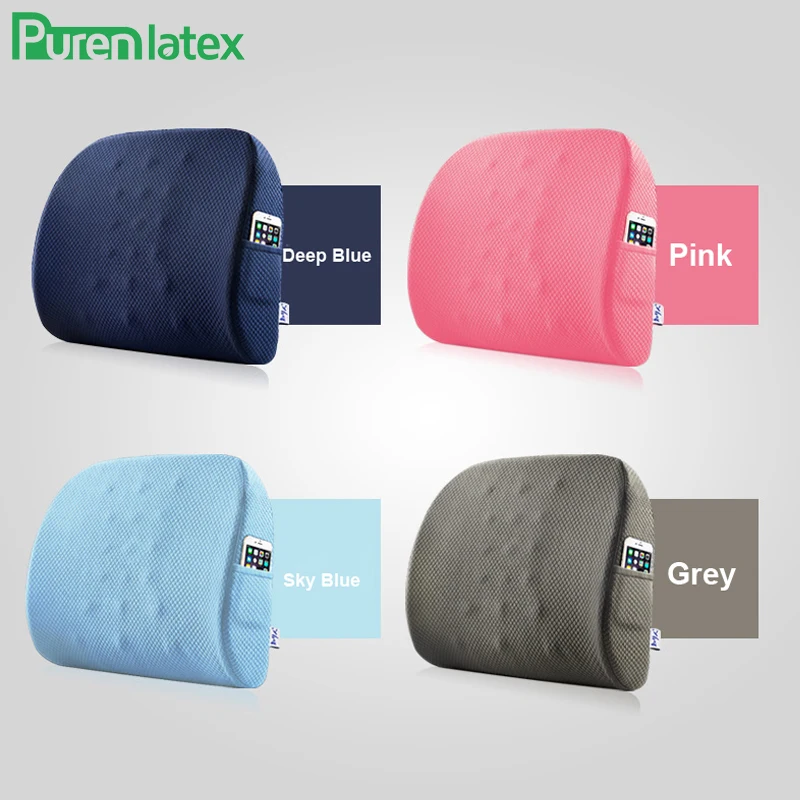 PurenLatex Memory Foam поясная подушка поясничная Подушка позвоночник ортопедическое автомобильное сиденье офисный диван стул ЗАДНИЕ подушки позвоночник защита
