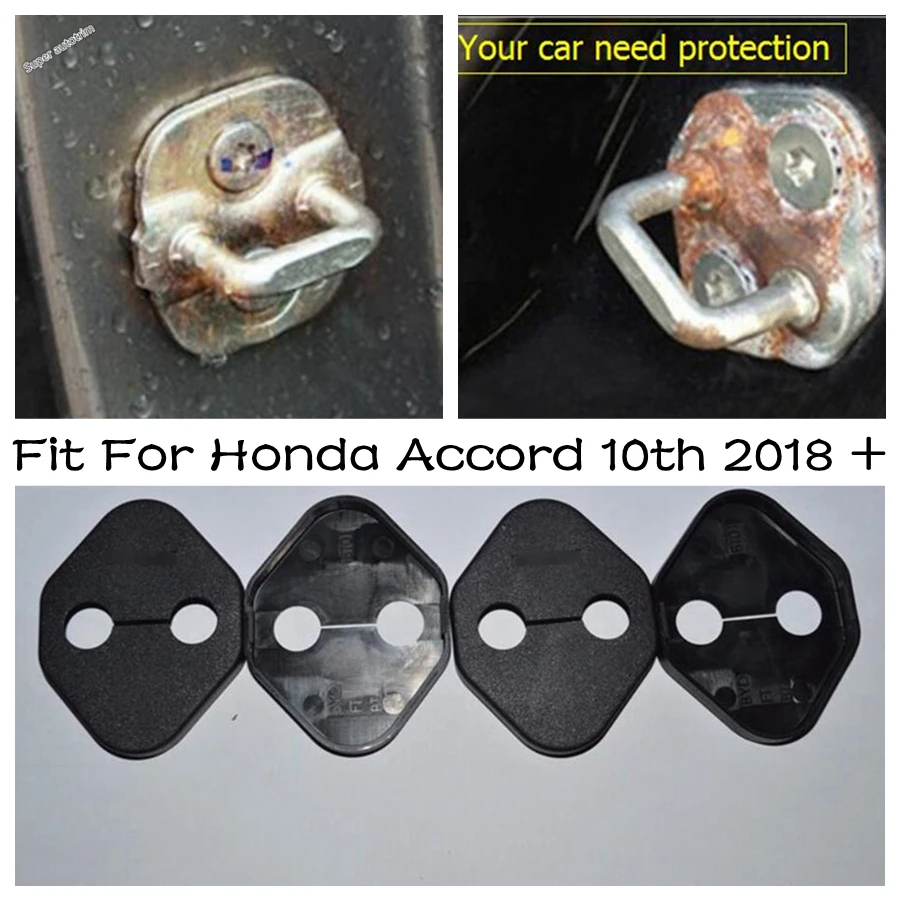 

Inner Auto Door Lock Protector Kit Cover Trim 4PCS Fit For Honda Accord 10th 2018 - 2022 Black Accessories Interior Refit