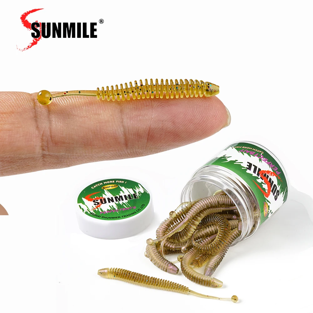 SUNMILE рыболовная приманка рыба/запах креветок мягкий червь 20 шт 5 см 6 8 рок воблеры