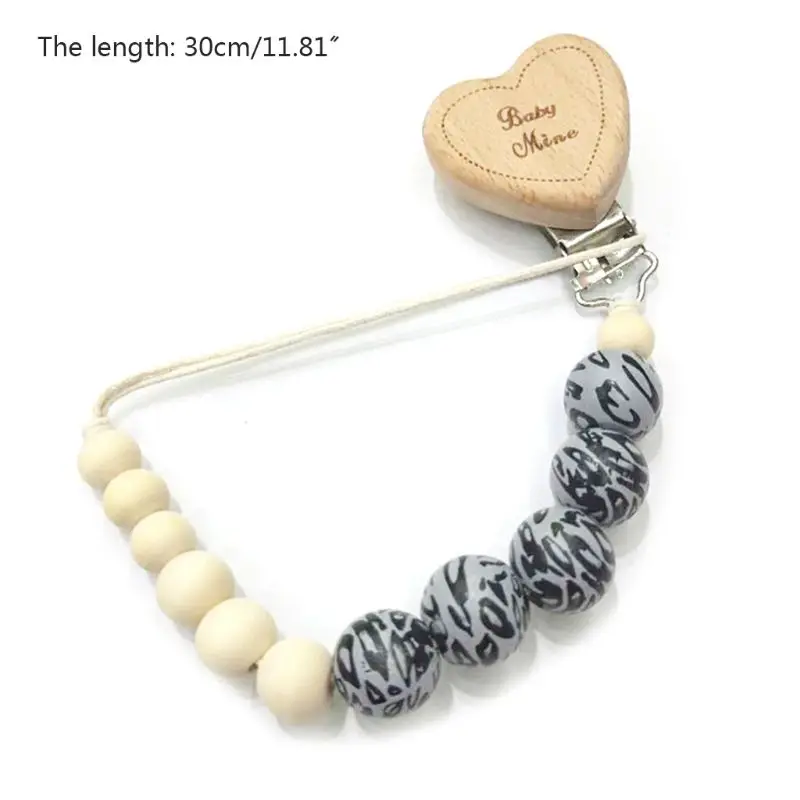 

Baby Wood Pacifier Clip Dummy Chain Nipple Holder Infant Teether Soother Toys
