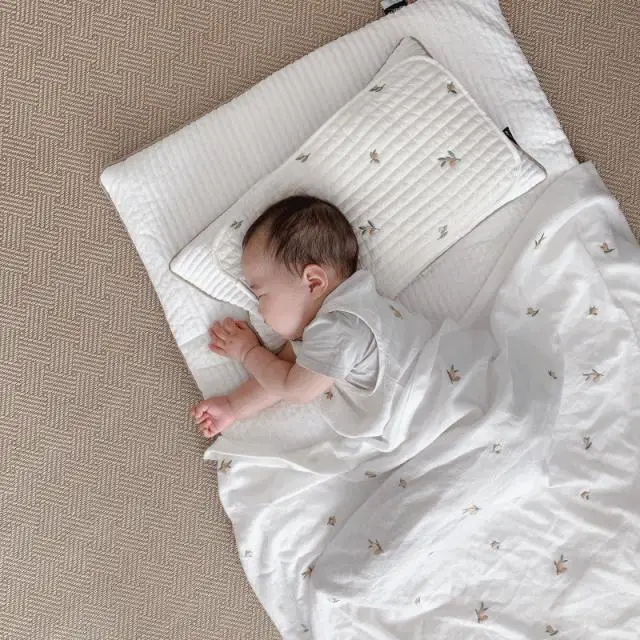 korea Toddler Baby Stitch Pillow Newborn Cute Embroidery Pattern Soft Infant Cotton Breathable Flat | Мать и ребенок