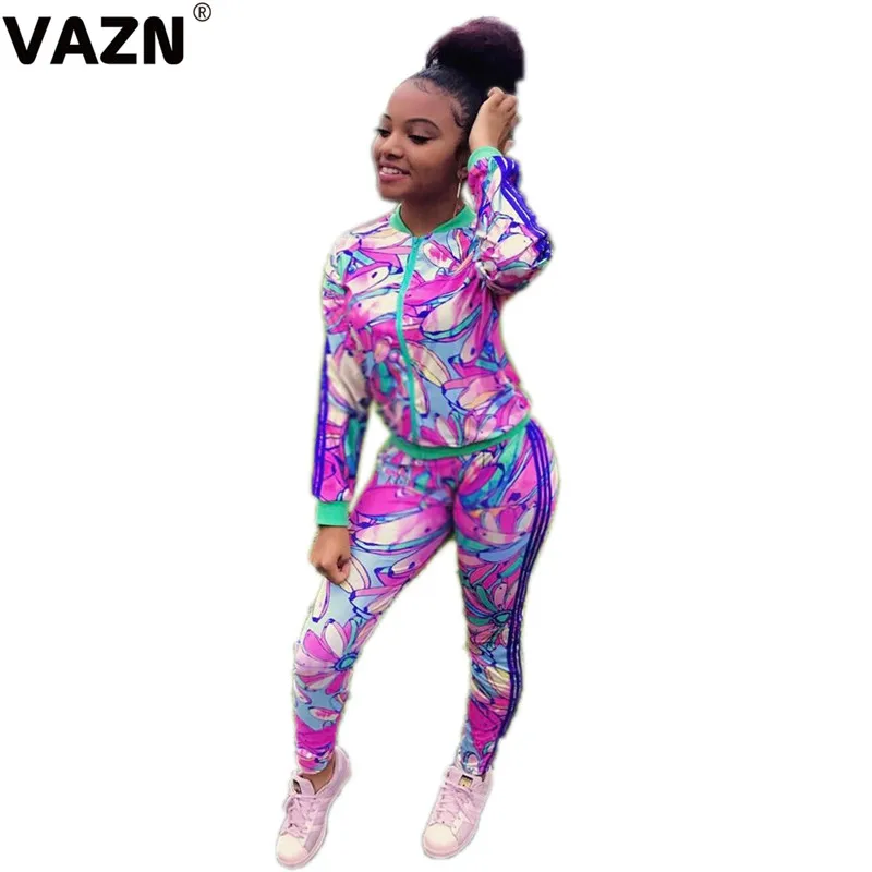 VAZN GOD18125 новый продукт 2019 летние сексуальные леди комплект из 2 предметов синий