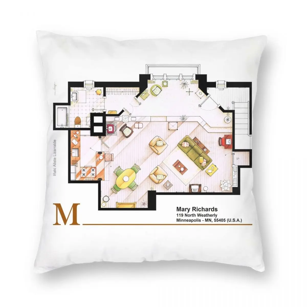 

Mary Richards Apt The Mary Tyler Moore Show Square Pillowcase Polyester Linen Velvet Pattern Zip Decor Pillow Case Car Cushion