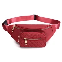 women nylon chest waist pack zipper pocket fashion travel sling bags belly purse waist bag for lady