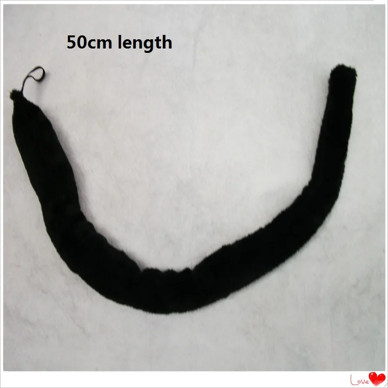 50cm length 60 см хвост животного Черный Красный Кот тигр принт хвосты лиса для детей взрослый Косплей Костюм реквизит ролевые игры Рождество Хэллоуин - Цвет: 50cm length