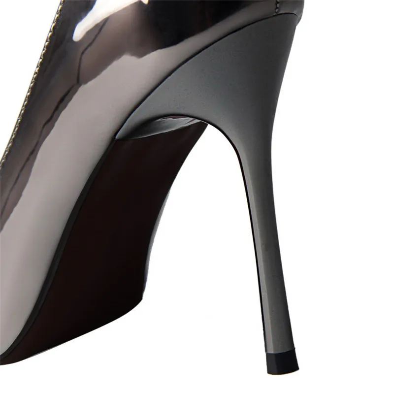 Женские брендовые туфли лодочки D & Henlu из лакированной кожи на тонком высоком