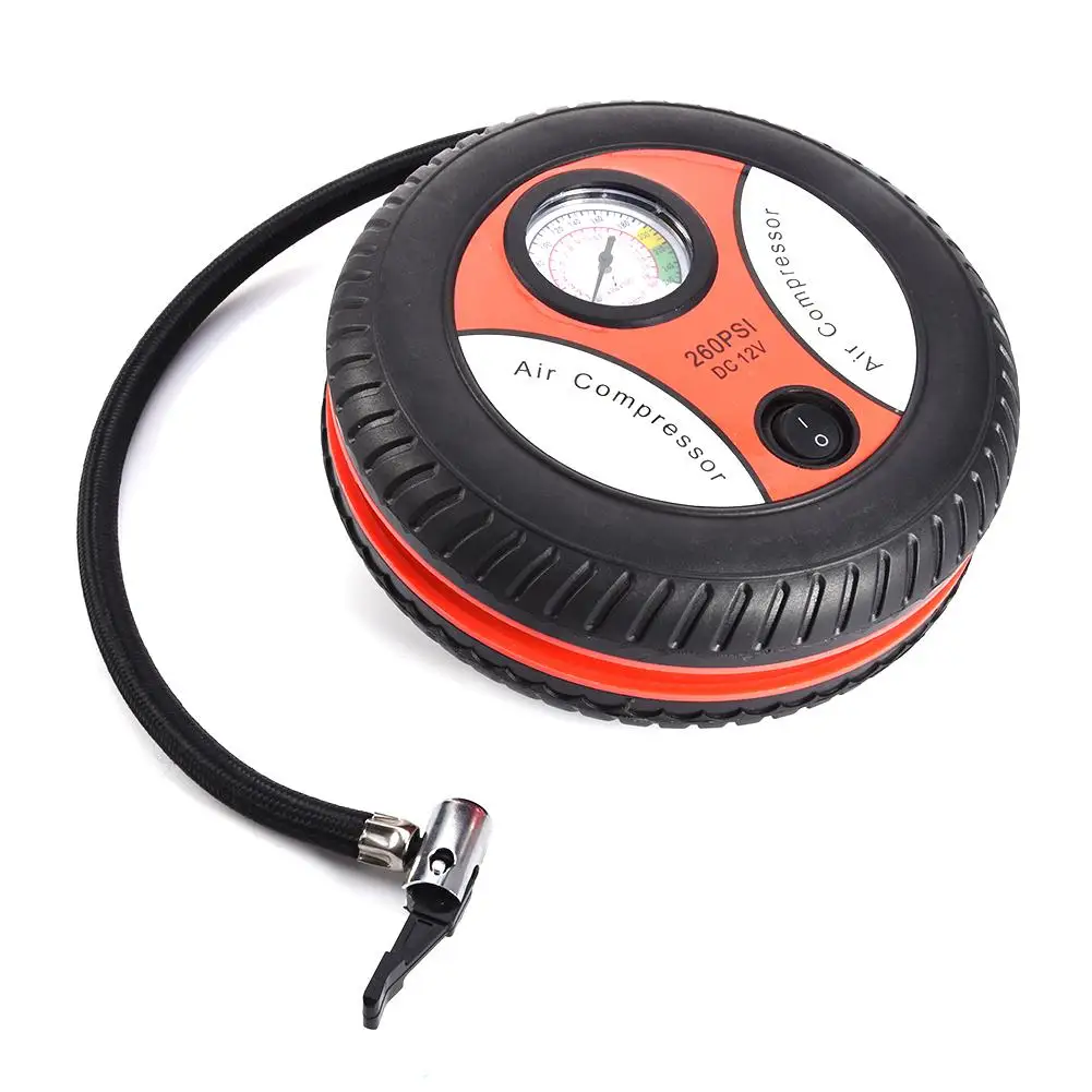 

Portable Car Accessories Electric Mini Tire Inflator Air Compressor Car Auto Pump 260PSI DC 12V Cigarette Lighter 120-150 W