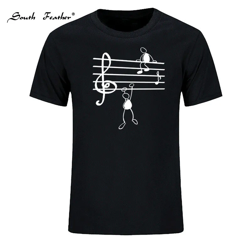 Летняя хипстерская футболка с забавным принтом музыкальных заметок и круглым
