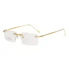 Мужская и женская квадратная оправа для очков без оправы, из титана