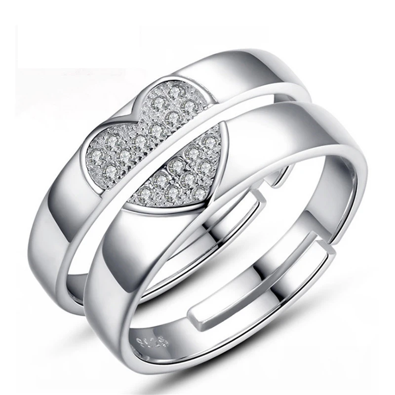 1 пара Корона кристалл Пара Кольца для мужчин и женщин свадебные Серебристые