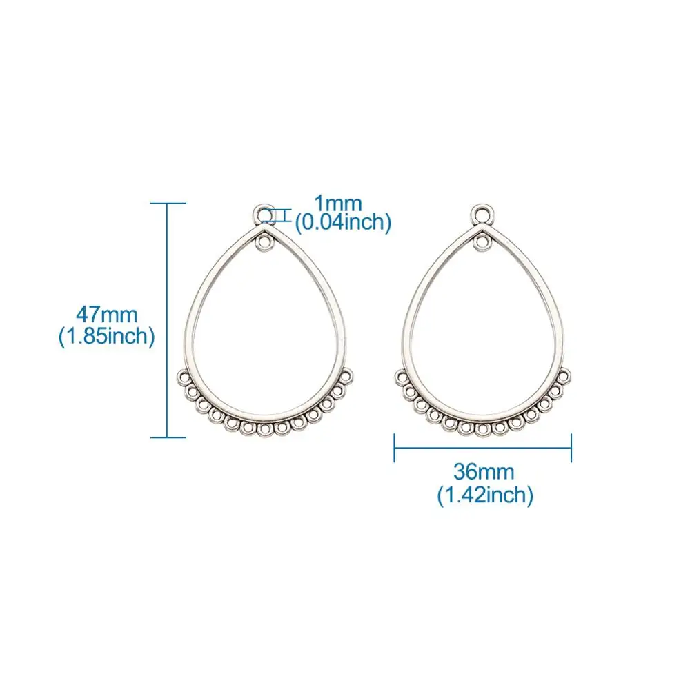 

Tibetan Style Alloy Chandelier Components Drop Antique 47x36mm, Hole: 1mm
