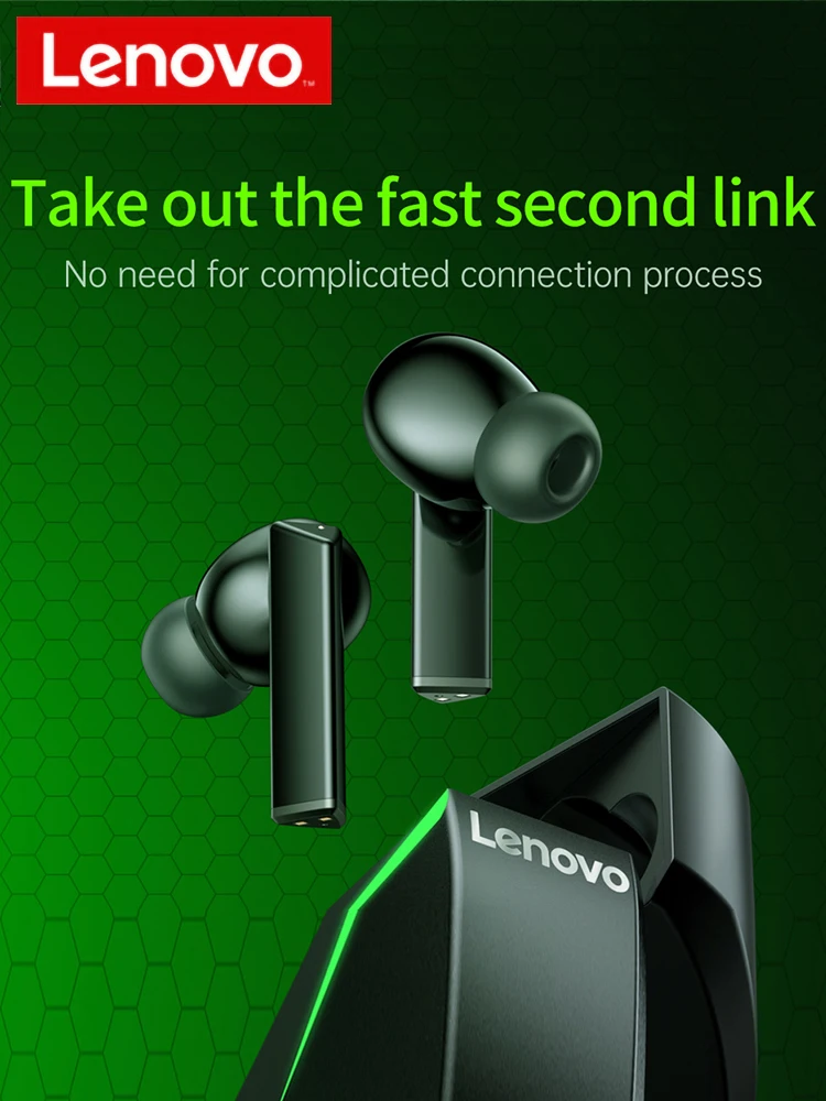 

Lenovo Game GM1 TWS Gaming headset HIFI ACC Stereo Bluetooth Headphones Waterproof Wireless 65ms Low latency Games earphones