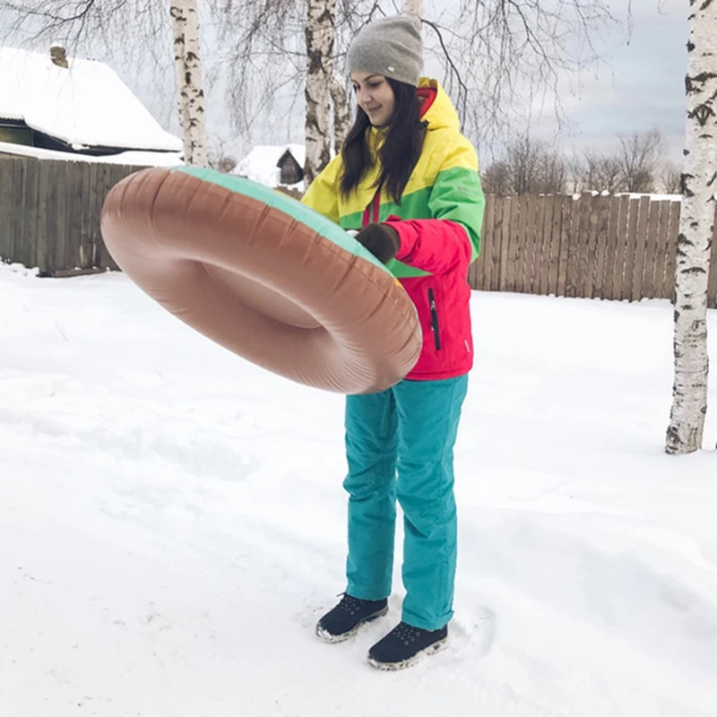 

New Sale Skiing Snow Tube Sleigh Tubing Donuts Winter Inflatable Ski Circle Children Adult Ski Ring Skiing Thickened Floated Sle