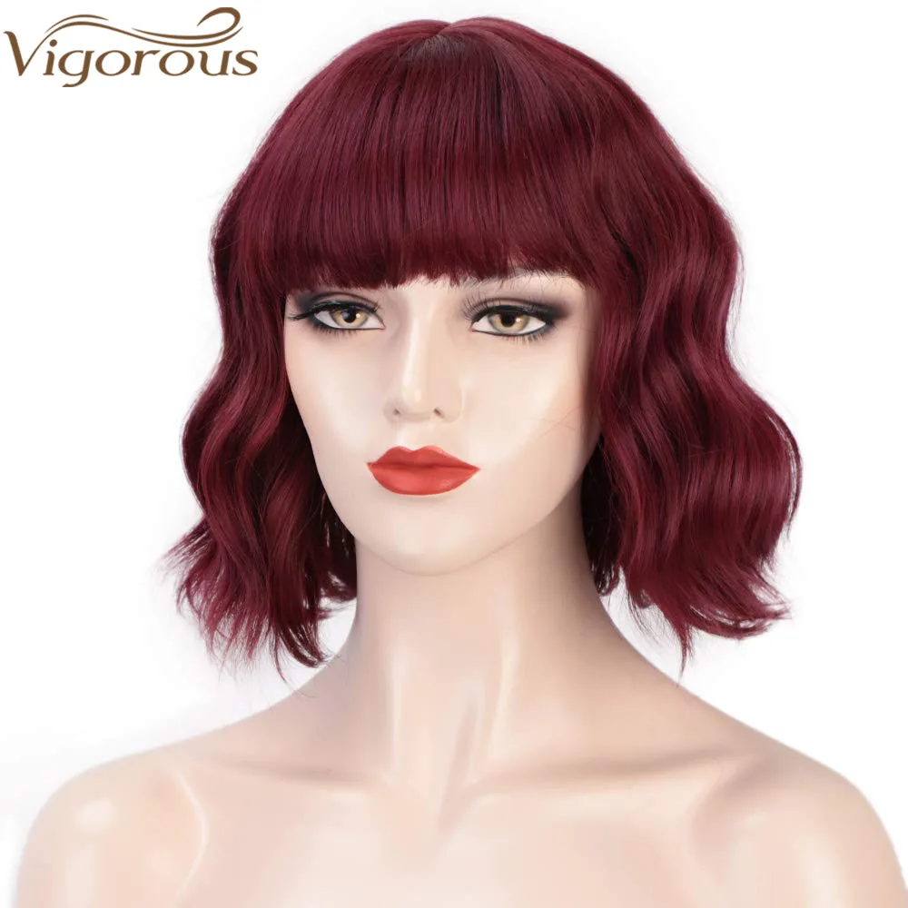 Энергичные короткие волнистые синтетические парики для женщин натуральные