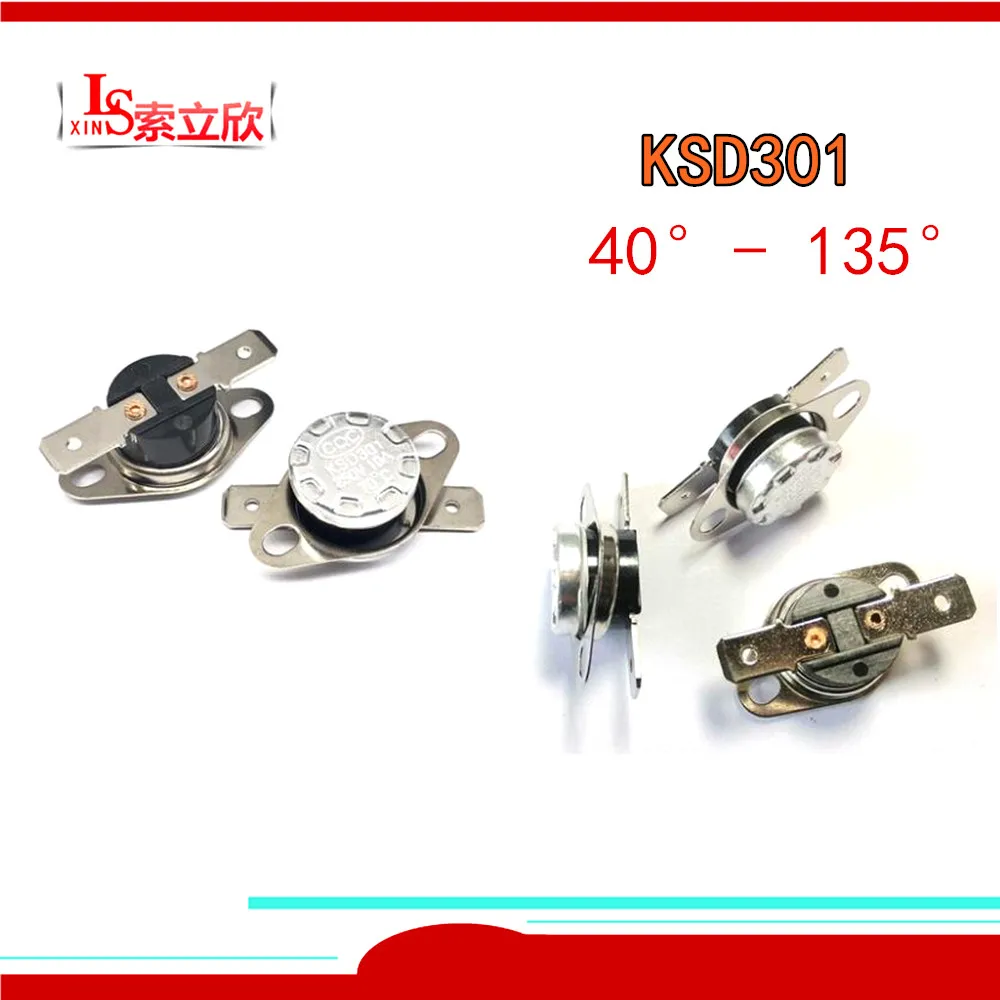 Нормально открытый KSD301 10A 250V 40-135 градусов бакелит KSD-301 датчик температуры