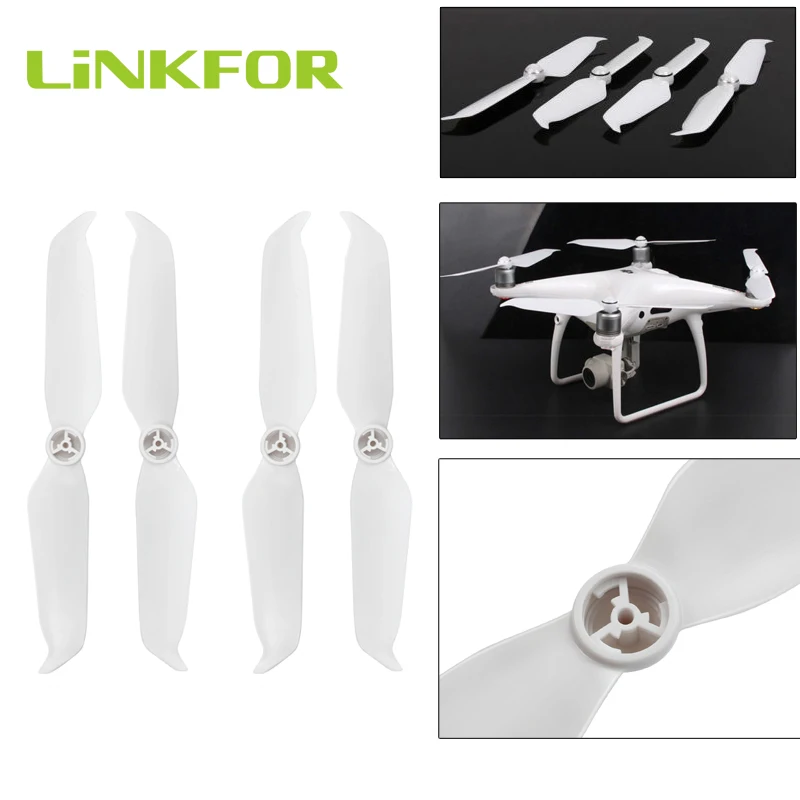 

LiNKFOR 2 Pairs 4 Pcs Plastic Low-Noise 9455S Propellers for Phantom 4 Pro V2.0 /Pro+/Adv Noise reduction