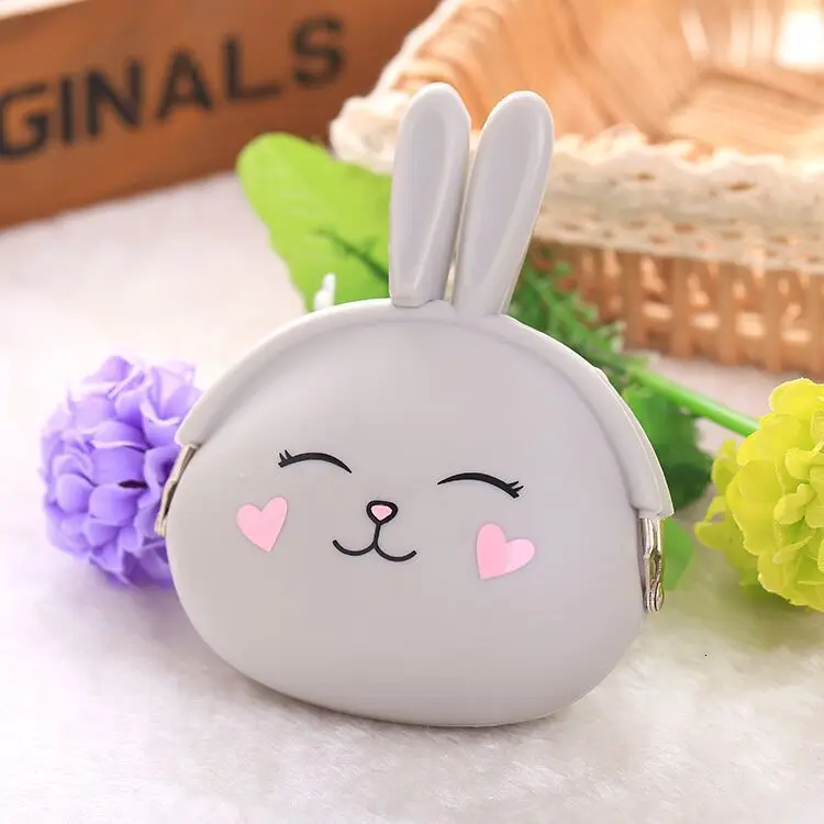 Модный кошелек с милым мультяшным кроликом Kawaii маленький женский мягкий