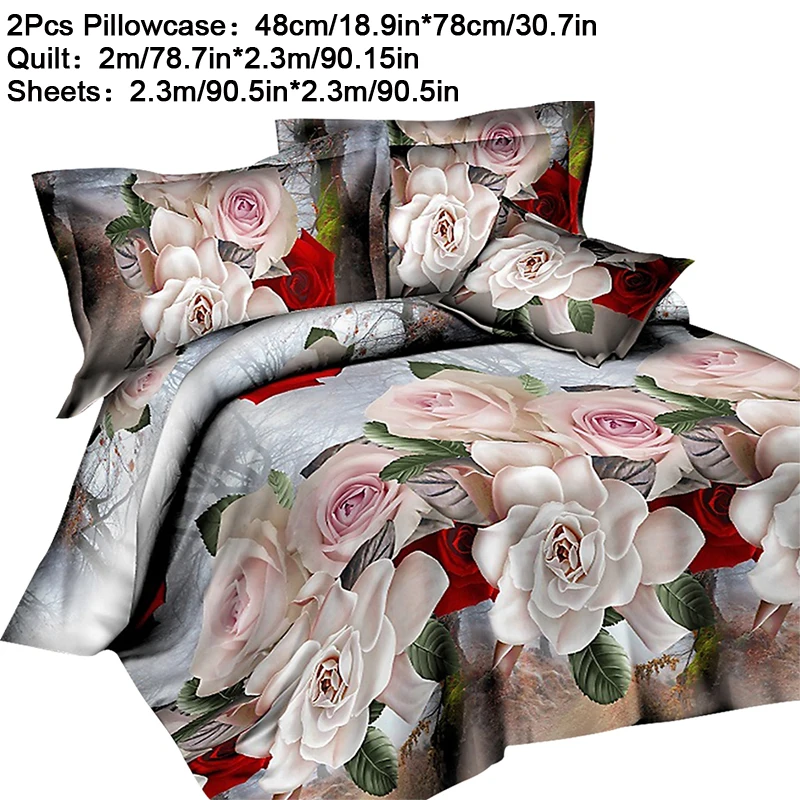 11 HIFUAR Комплект постельного белья flower3/4 шт с принтом розы роскошное постельное белье для пододеяльника наволочка постельное белье украшение комнаты домашний текстиль - Цвет: 11