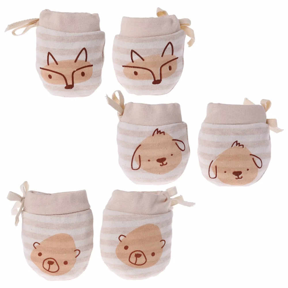 

Baby Glove Anti Scratch Face Hand Guard Protection Soft Newborn Mitten Cartoon