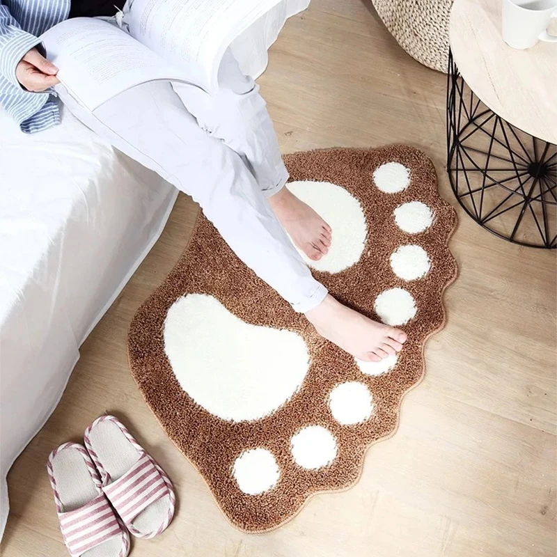 foot pattern floor mat bathroom door anti slip mat absorbent toilet floor mat household door carpet bedroom toilet kitchen mat free global shipping