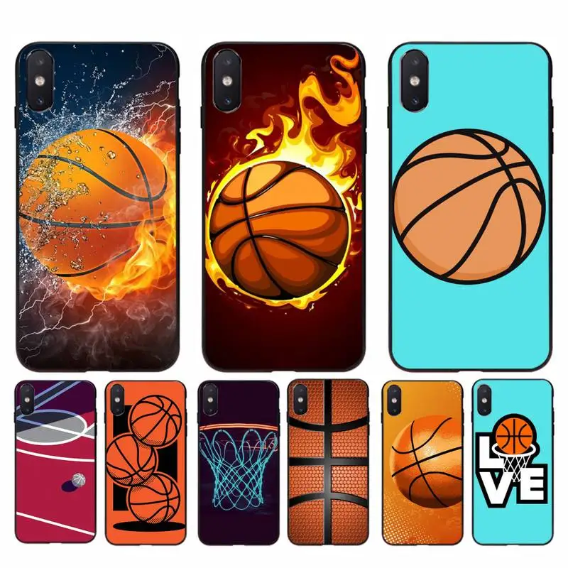 

FHNBLJ burning Basketball sport field black Phone Case Hull for iphone 11 Pro Max X XS MAX 6 6s 7 8 plus 5 5S 5SE XR SE2020
