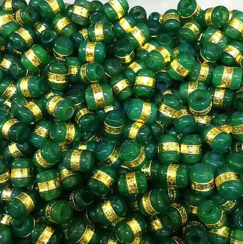 1pc Natural Hetian Jade (Jadeite) 24k999 Gold Lucky Tube Pendant | Украшения и аксессуары