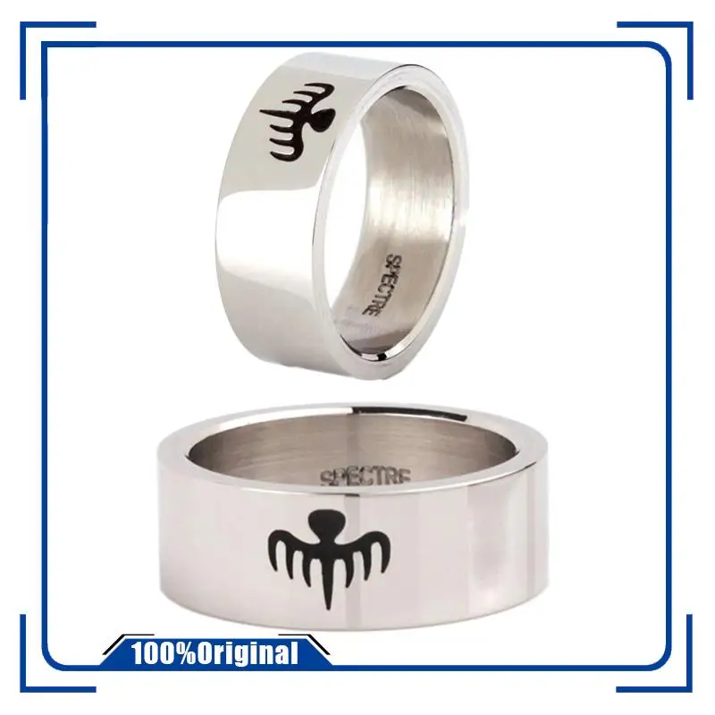 Sci-Fi Movie 007 No Time To Die Ghost Party James Bond Ring Environmental Fashion Titanium Steel Ring Men's Ring Birthday Gift