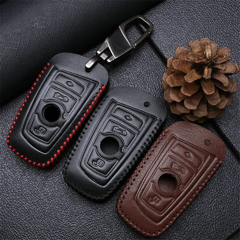 

Key Wallets Car Key Case Cover For BMW 1 2 3 4 5 6 7 Smart 2Button Key Cover Holder For BMW 3 5 GT X3 X4 Auto Car Key Rings