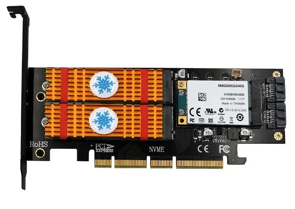 3 в 1 mSATA M.2 PCIE NVMe SSD для PCI-E 3,0 4X SATA 3,0 адаптер для M2 NVMe AHCI SATA mSATA конвертер твердотельных дисков
