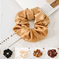 women elastic hair bands satin solid color silk hair ties scrunchies ponytail holder hair accessories headband for women