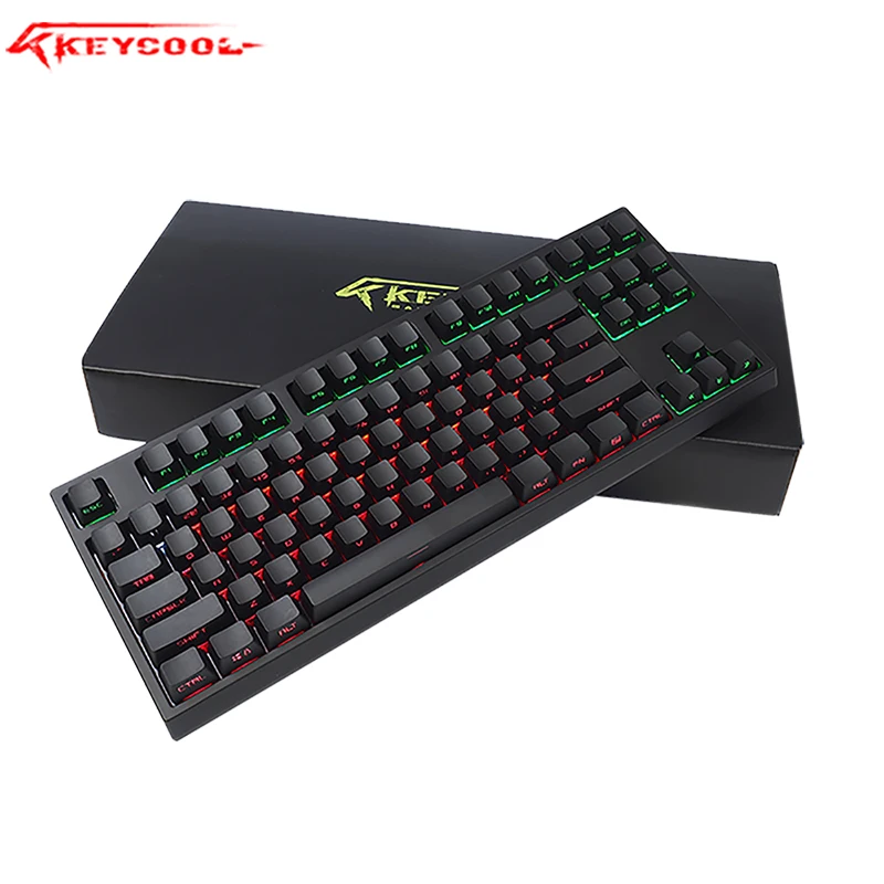 Механическая клавиатура keycool 87RGB с люминесцентными боковыми клавишами PBT