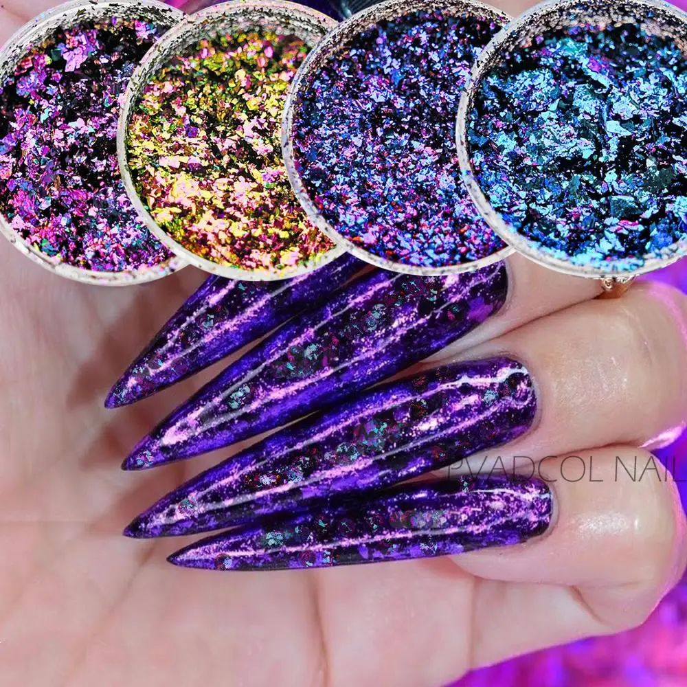 

Nails Chrome Flakes Metallic Nail Flake Flakies Irregular Pigment Paillette Mirror Powder Shiny Glitter Sequins Tips Decoration