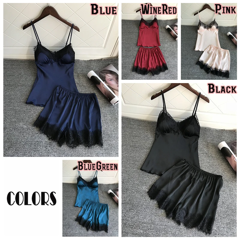 Шелковые пижамы для женщин атласные сексуальные шелковые пижамные комплекты