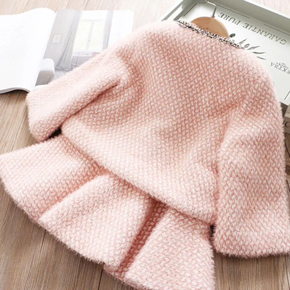 Милый теплый зимний комплект одежды принцессы из 2 предметов детский шерстяной