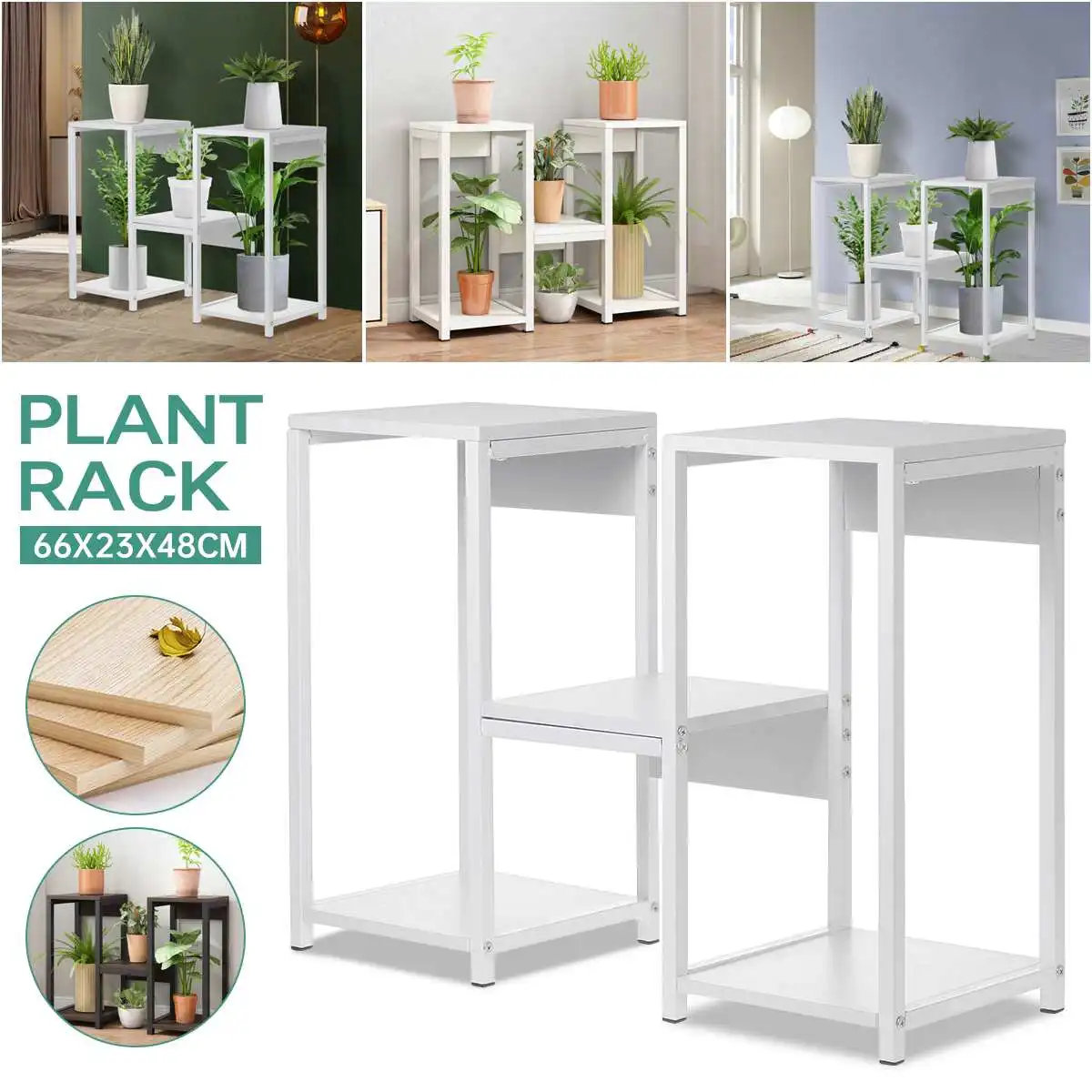 

Large Wooden Plant Shelves Flower Display Shelf Potted Rack Plant Holder Indoor Outdoor Garden Patio Balcony Decor Shelves