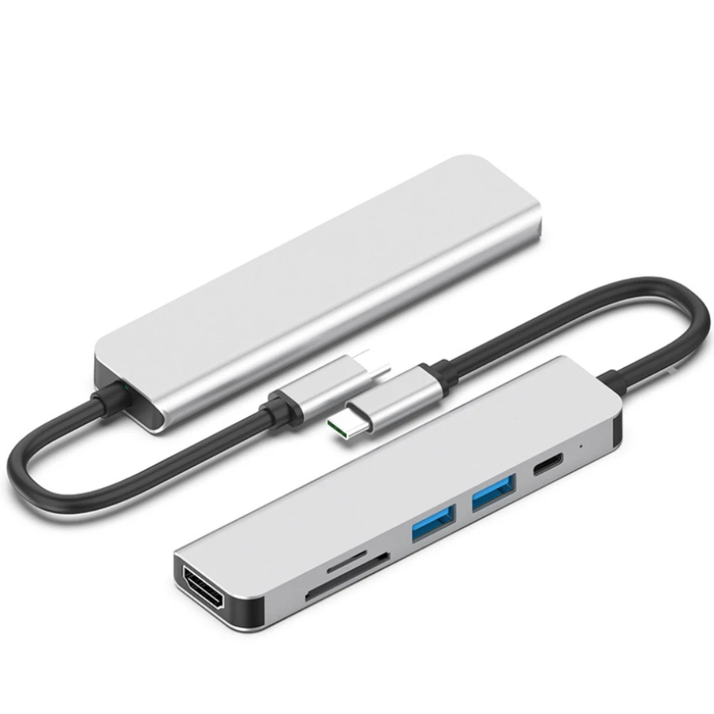 2021 Новый 6In1 мини USB C 3 1 концентратор 6 Порты Тип c-многофункциональный сплитер с 4K HD