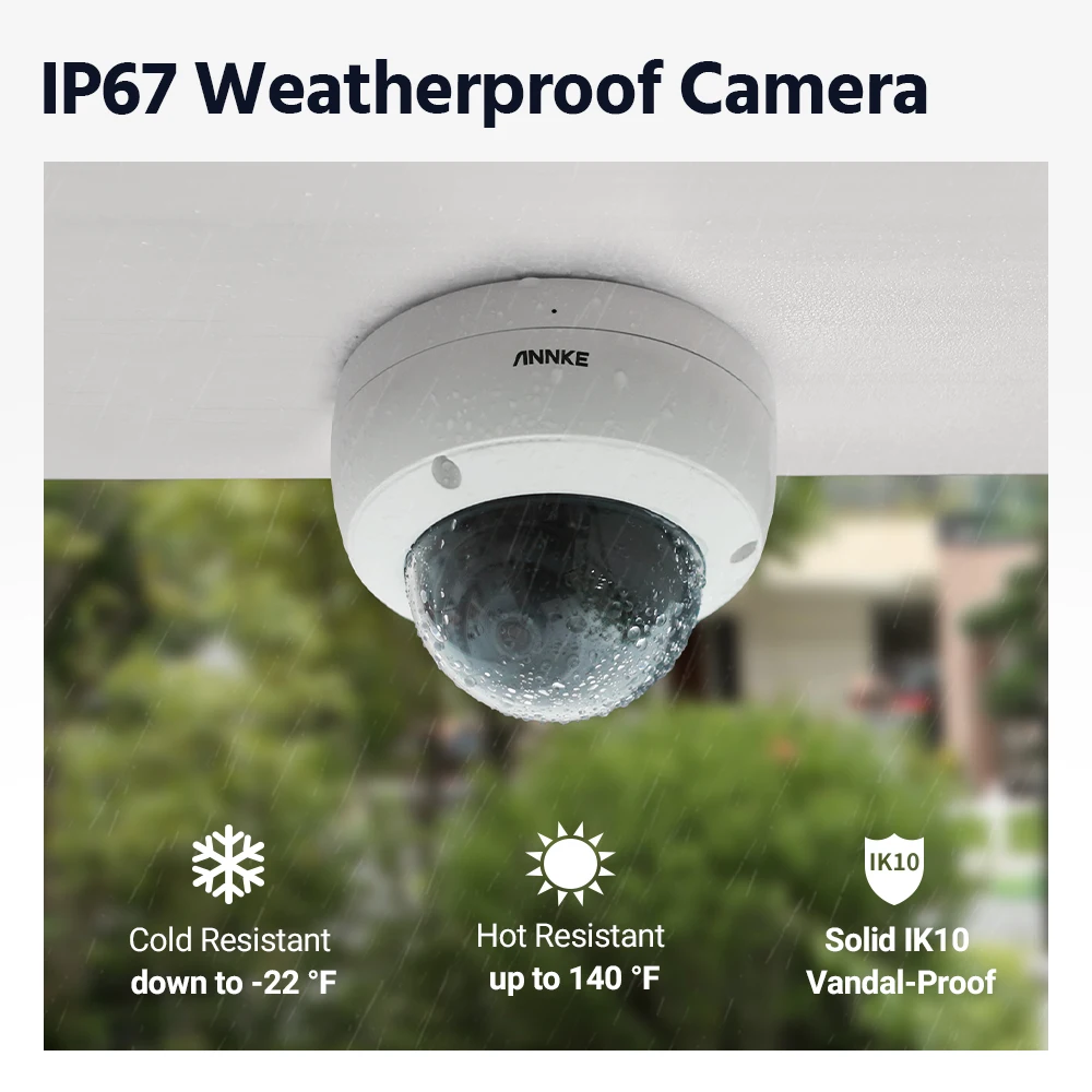 ANNKE 4 шт. в формате 4K UHD IK10 Вандал-пуф POE IP Камера 8MP Крытый Водонепроницаемый купол