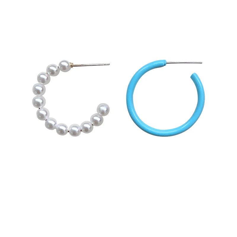 

Little Honey Blue Ear Ring ~ Asymmetric Pearl Sweet Spring and Summer New Earrings Female 2021 Tide Ins Earrings Ear Studs