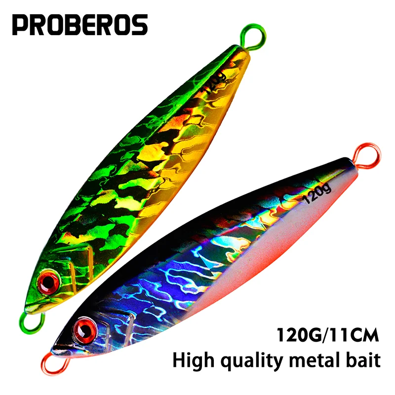 

1PC Jigging Lure without Ise Nepal Hooks 120G/11CM Metal Jig Fishing Lure 7 Colors Paillette Knife Wobbler Artificial Hard Bait